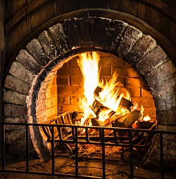 Wood burning in a Fireplace