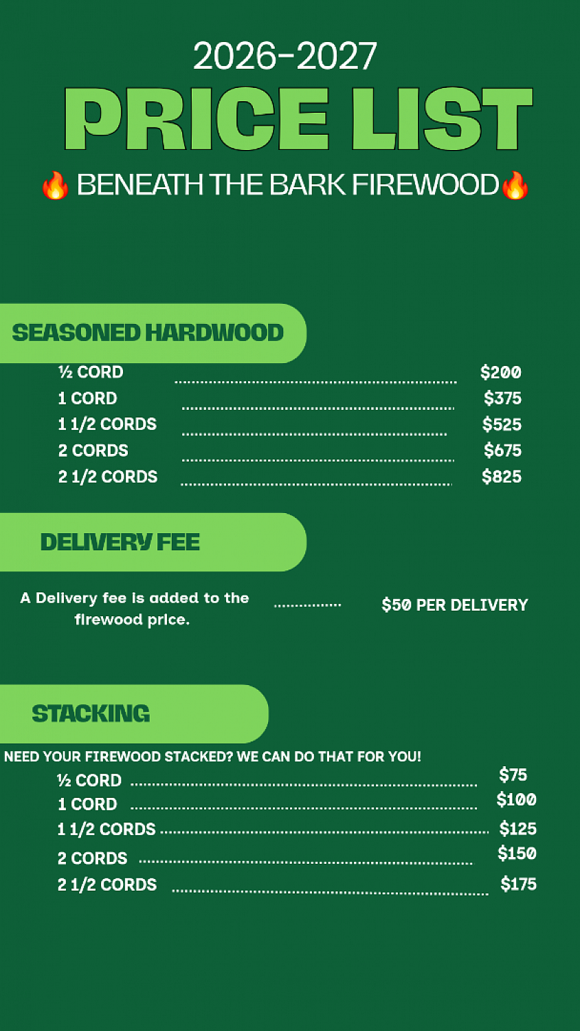 24/25 firewood **OFF SEASON** PRICELIST